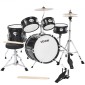 VEVOR Kids Drum Set, 5 τεμαχίων 14 ιντσών / 355,6 mm Junior Drum set, σετ ντραμς για αρχάριους με ρυθμιζόμενο θρόνο και δύο ζευγάρια τύμπανα, κιτ οργάνων για τύμπανα μουσικής εκμάθησης, για παιδιά ηλικίας 6-13 (Μαύρο)