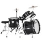 VEVOR Kids Drum Set, 5 τεμαχίων 14 ιντσών / 355,6 mm Junior Drum set, σετ ντραμς για αρχάριους με ρυθμιζόμενο θρόνο και δύο ζευγάρια τύμπανα, κιτ οργάνων για τύμπανα μουσικής εκμάθησης, για παιδιά ηλικίας 6-13 (Μαύρο)