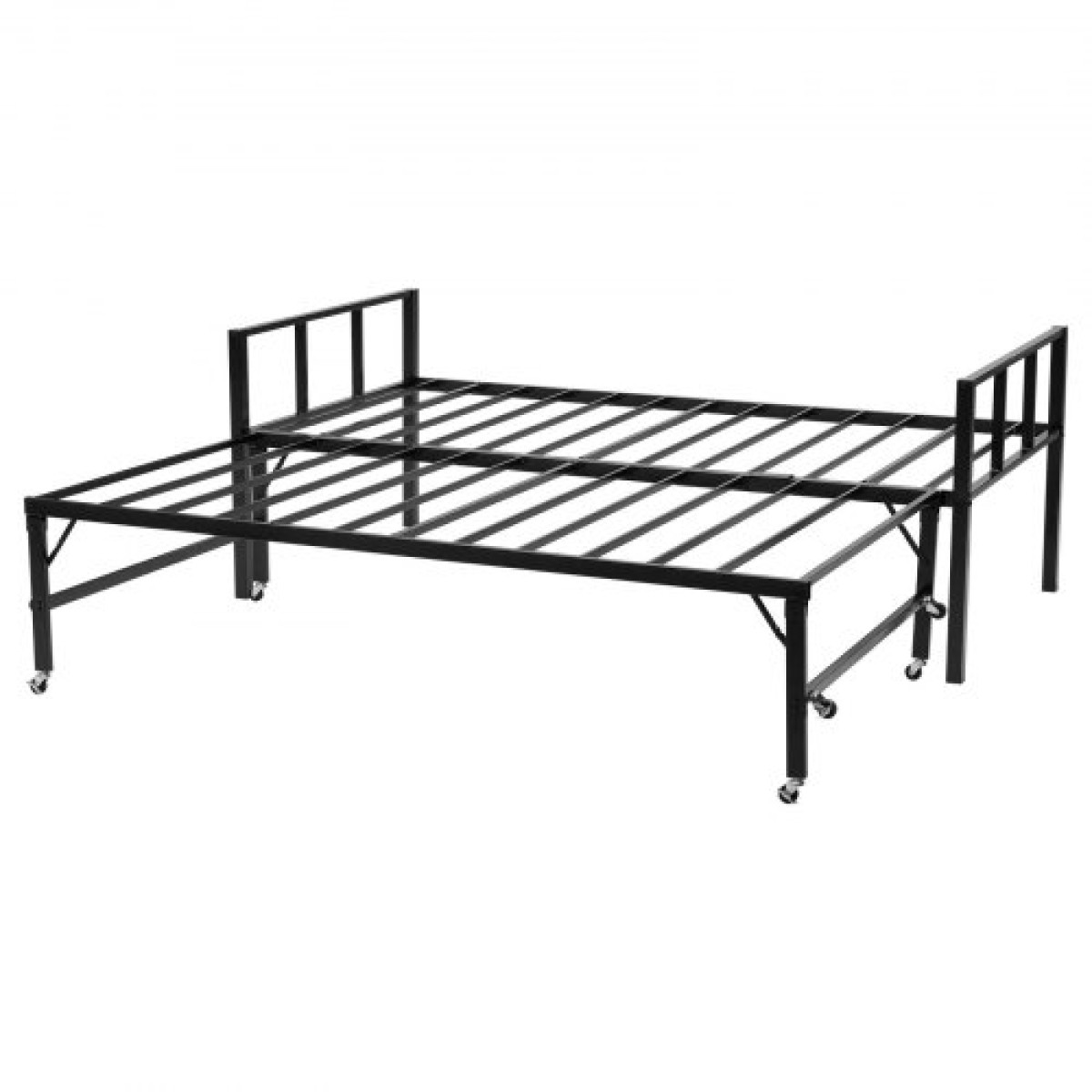 Πλαίσιο Daybed VEVOR Twin Size, Day Bed with Trundle, Heavy Duty Metal Platform Bead Frame, Twin Day Bed with Metal Slats Support for Saving Room, Κρεβατοκάμαρα, Ξενώνας, Εύκολη συναρμολόγηση, Μαύρο