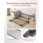 Πλαίσιο Daybed VEVOR Twin Size, Day Bed with Trundle, Heavy Duty Metal Platform Bead Frame, Twin Day Bed with Metal Slats Support for Saving Room, Κρεβατοκάμαρα, Ξενώνας, Εύκολη συναρμολόγηση, Μαύρο