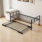Πλαίσιο Daybed VEVOR Twin Size, Day Bed with Trundle, Heavy Duty Metal Platform Bead Frame, Twin Day Bed with Metal Slats Support for Saving Room, Κρεβατοκάμαρα, Ξενώνας, Εύκολη συναρμολόγηση, Μαύρο