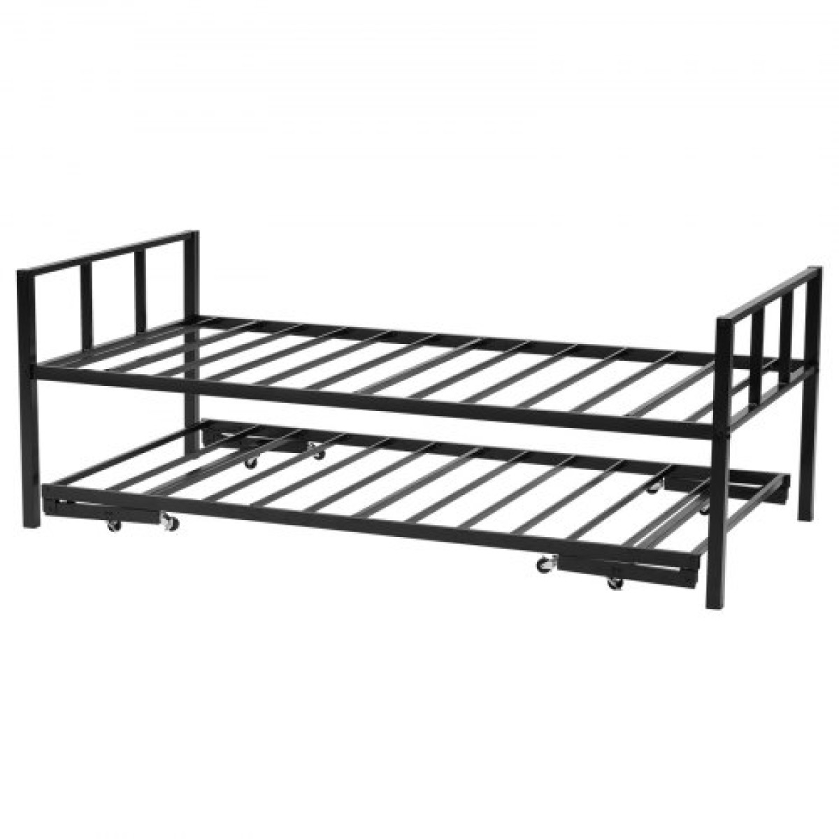Πλαίσιο Daybed VEVOR Twin Size, Day Bed with Trundle, Heavy Duty Metal Platform Bead Frame, Twin Day Bed with Metal Slats Support for Saving Room, Κρεβατοκάμαρα, Ξενώνας, Εύκολη συναρμολόγηση, Μαύρο