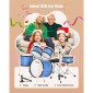 VEVOR Kids Drum Set, 5 τεμαχίων 16 ιντσών / 406,4 mm Junior Drum Set, σετ τύμπανων για αρχάριους με ρυθμιζόμενο θρόνο και δύο ζευγάρια τύμπανα, κιτ οργάνων για τύμπανα μουσικής εκμάθησης, για παιδιά 6-13 ετών (Μπλε)