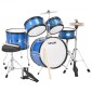 VEVOR Kids Drum Set, 5 τεμαχίων 16 ιντσών / 406,4 mm Junior Drum Set, σετ τύμπανων για αρχάριους με ρυθμιζόμενο θρόνο και δύο ζευγάρια τύμπανα, κιτ οργάνων για τύμπανα μουσικής εκμάθησης, για παιδιά 6-13 ετών (Μπλε)