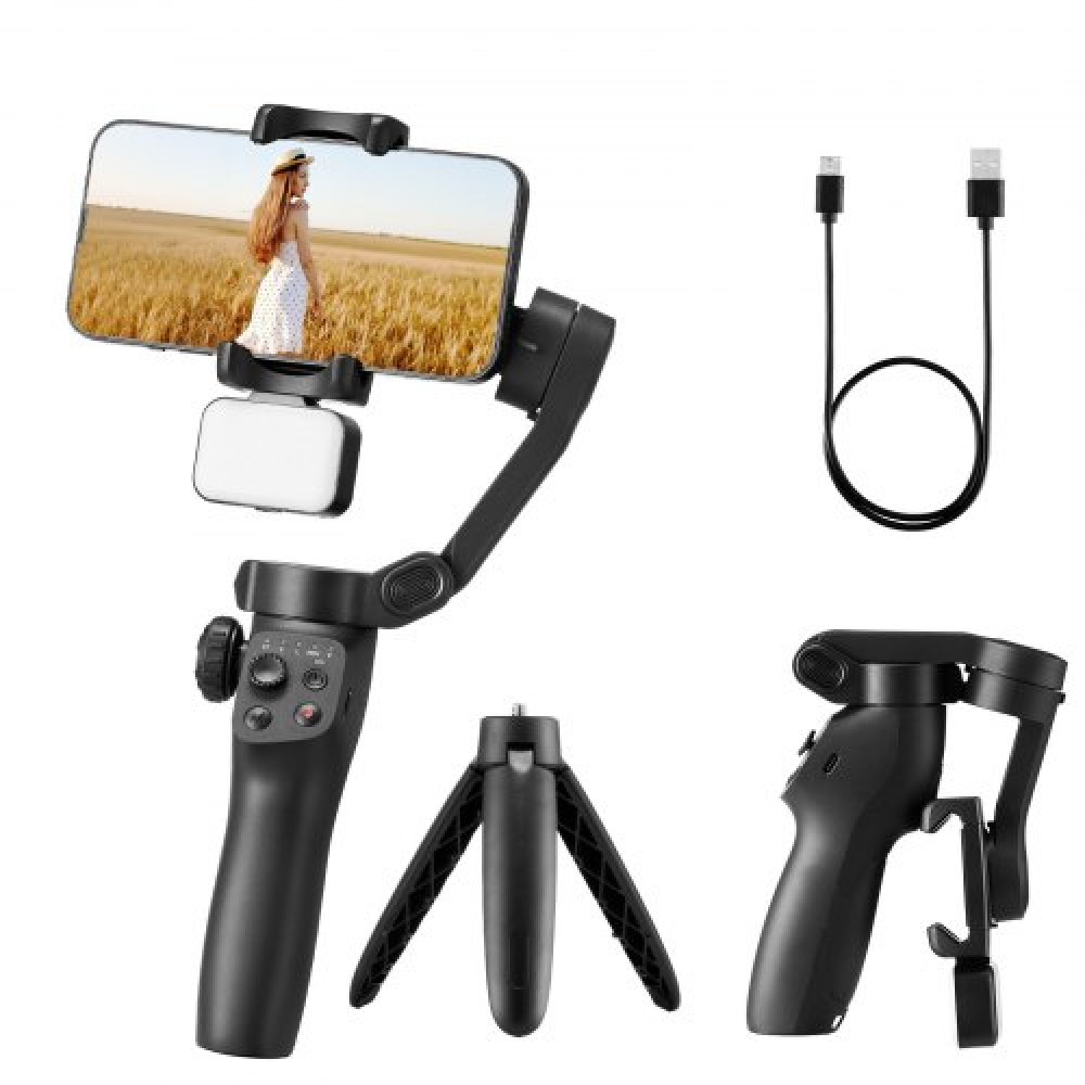 VEVOR 3-Axis Phone Gimbal Stabilizer for Smartphone with Magnetic Fill Light