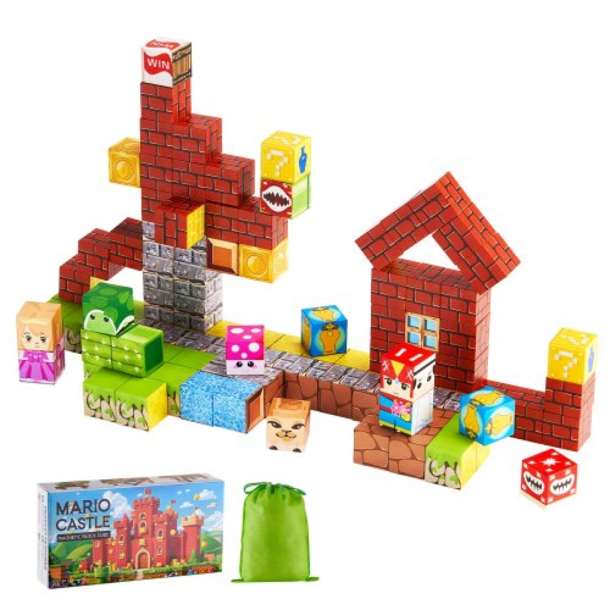 VEVOR Magnetic Blocks, 100 PCS Magnet Blocks Set, Magnetic Building Cubes for Children, STEM Montessori Sensory Toys για Χριστουγεννιάτικο δώρο γενεθλίων, Κατασκευαστικό παιχνίδι στοίβαξης για αγόρια και κορίτσια 3+ ετών
