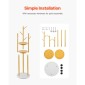 VEVOR Coat Rack Freestanding Coat Rack Stand with Quartz Stone Base & 9 Hooks