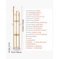 VEVOR Coat Rack Freestanding Coat Rack Stand with Quartz Stone Base & 9 Hooks