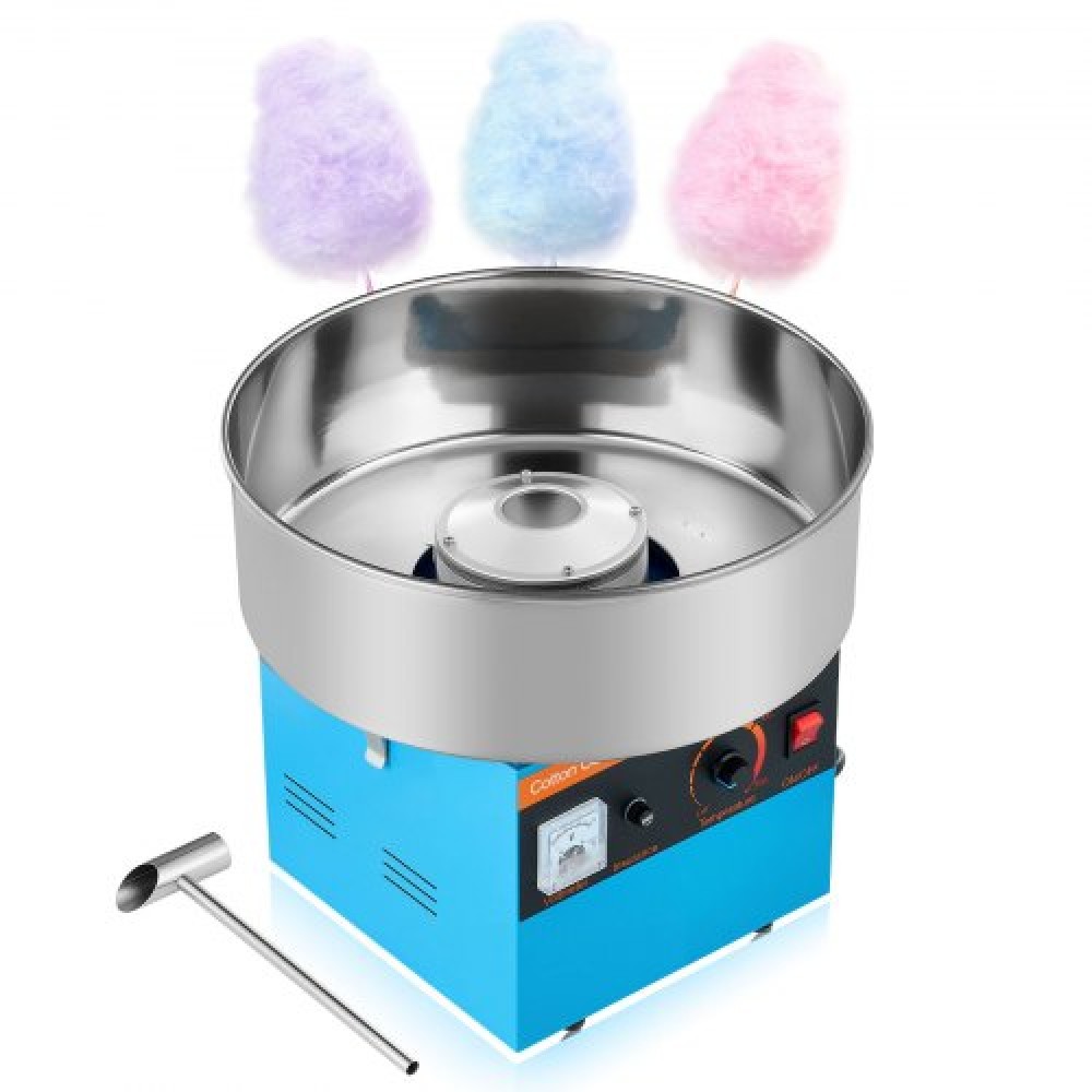 VEVOR Commercial Cotton Candy Machine Electric Sugar Floss Maker 1000W Blue