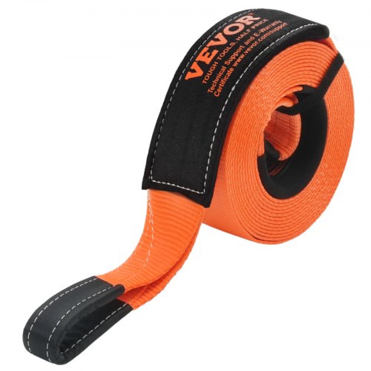 VEVOR Heavy Duty Tow Strap Recovery Kit 76,2 mm x 9,1 m (MBS-16329 kg) Ιμάντας βαρούλκου Tree Saver, Τριπλός ενισχυμένος βρόχος & προστατευτικά μανίκια & τσάντα αποθήκευσης, δεσμίδες D-ring 19 mm, για Truck Jeep SUV ATV