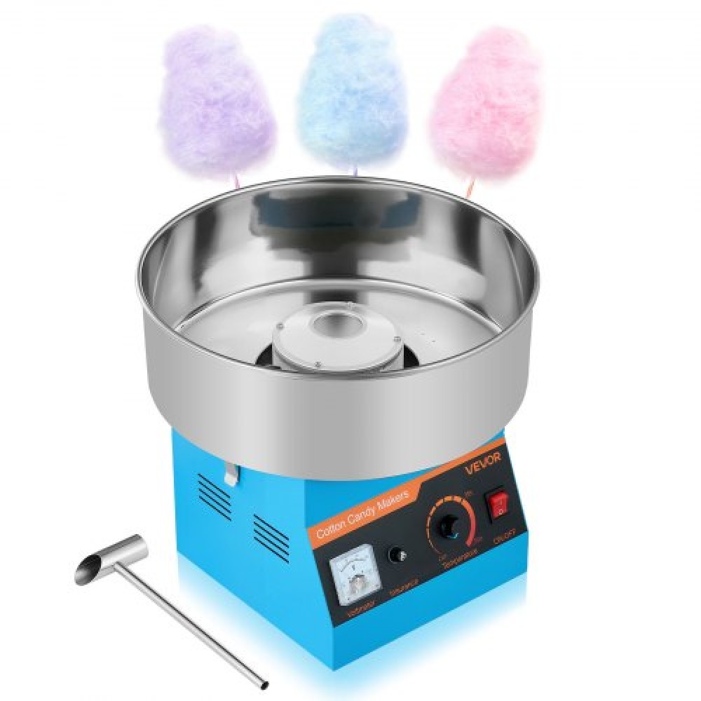 VEVOR Commercial Cotton Candy Machine Electric Sugar Floss Maker 1000W Blue