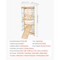 VEVOR Swedish Ladder Wall Gym, 8-in-1 15 Levels Solid Wood Indoor Jungle Gym, 220LBS Wall Stall Bars Αναρρίχηση σετ αναρρίχησης με επιτοίχια σκάλα, σανίδα ολίσθησης, μπάρα έλξης, δαχτυλίδια γυμναστικής, κάθισμα κούνιας, σκάλα με σχοινί