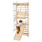 VEVOR Swedish Ladder Wall Gym, 8-in-1 15 Levels Solid Wood Indoor Jungle Gym, 220LBS Wall Stall Bars Αναρρίχηση σετ αναρρίχησης με επιτοίχια σκάλα, σανίδα ολίσθησης, μπάρα έλξης, δαχτυλίδια γυμναστικής, κάθισμα κούνιας, σκάλα με σχοινί