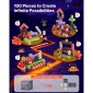 VEVOR Magnetic Blocks, 100 PCS Dark Castle Set, Magnetic Building Cubes for Children, STEM Montessori Sensory Toys για Χριστουγεννιάτικο δώρο γενεθλίων, Κατασκευαστικό παιχνίδι στοίβαξης για αγόρια και κορίτσια 3+ ετών