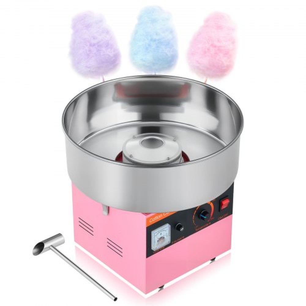 VEVOR Commercial Cotton Candy Machine Electric Sugar Floss Maker 1000W Pink