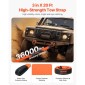 VEVOR Heavy Duty Tow Strap Recovery Kit 76,2 mm x 6,1 m (MBS-16329 kg) Ιμάντας για βαρούλκο Tree Saver, Τριπλός ενισχυμένος βρόχος & προστατευτικά μανίκια & τσάντα αποθήκευσης, δεσμίδες D-ring 19 mm, για Truck Jeep SUV ATV