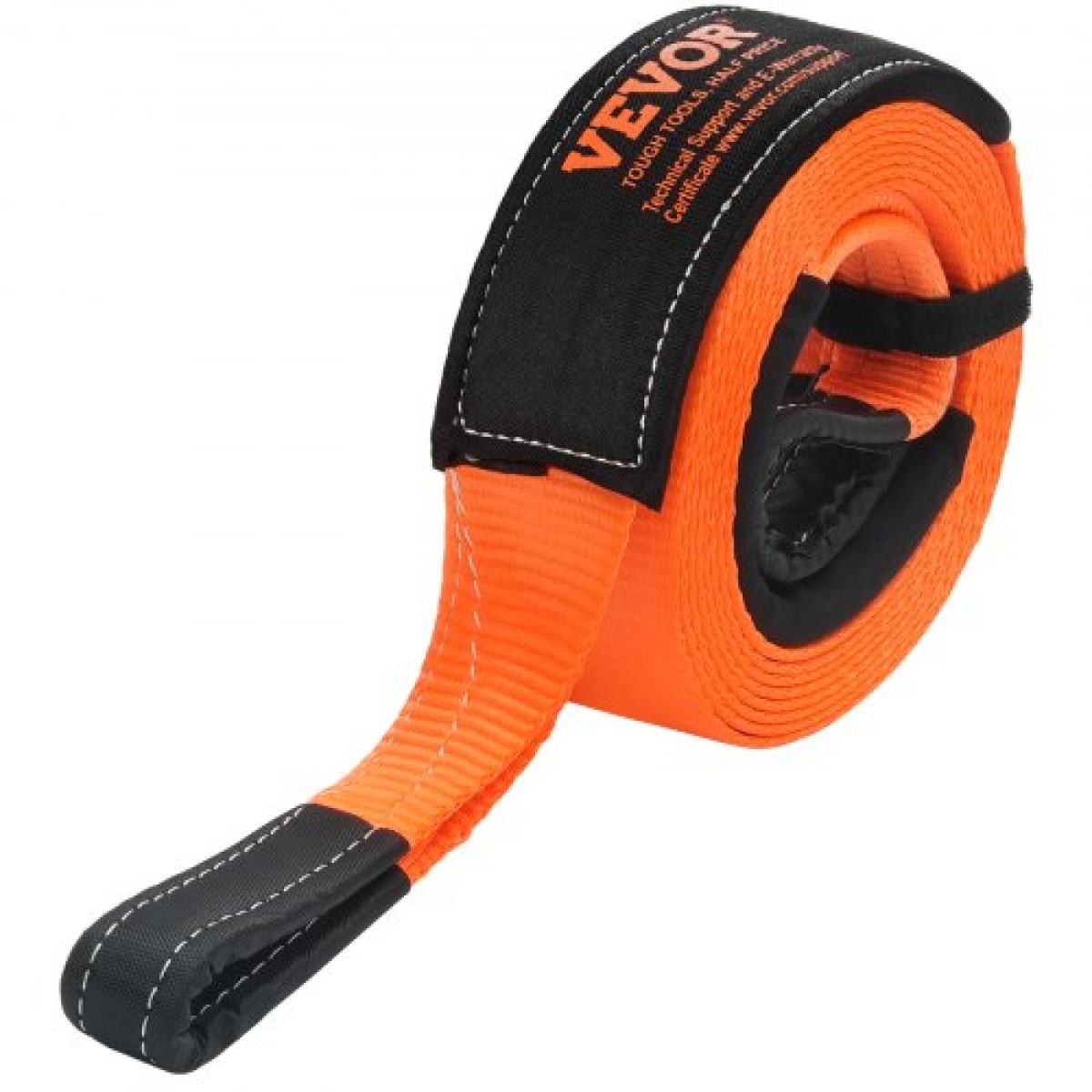 VEVOR Heavy Duty Tow Strap Recovery Kit 76,2 mm x 6,1 m (MBS-16329 kg) Ιμάντας για βαρούλκο Tree Saver, Τριπλός ενισχυμένος βρόχος & προστατευτικά μανίκια & τσάντα αποθήκευσης, δεσμίδες D-ring 19 mm, για Truck Jeep SUV ATV