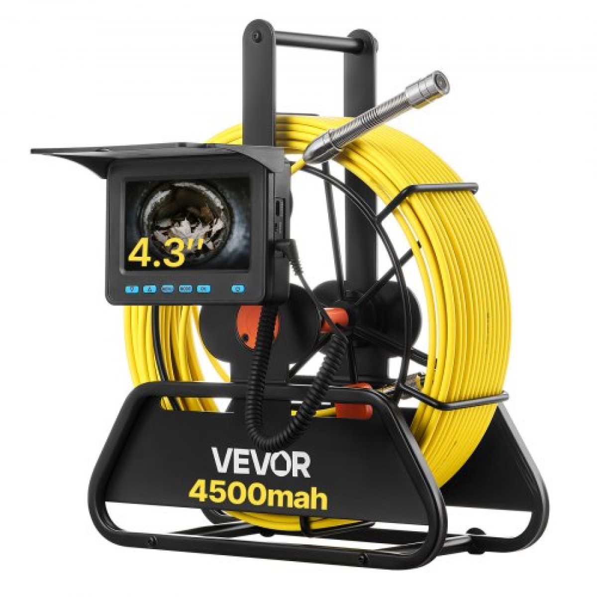 VEVOR Sewer Camera, 50m Drain Inspection Camera, IP68 Waterproof Snake Plumbing Camera with Lights - 6 ρυθμιζόμενα LED, μπαταρία 4500mAh & Κάρτα 16GB για σωλήνες αγωγών αποχέτευσης