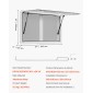 Παράθυρο παραχώρησης VEVOR 92x61 cm, Παράθυρο σέρβις από κράμα αλουμινίου για φορτηγό τροφίμων, παράθυρο σερβιρίσματος με βάση μέχρι 85 μοίρες με 2 συρόμενα παράθυρα, τέντα πόρτα και γάντζο, για ρυμουλκούμενα παραχώρησης