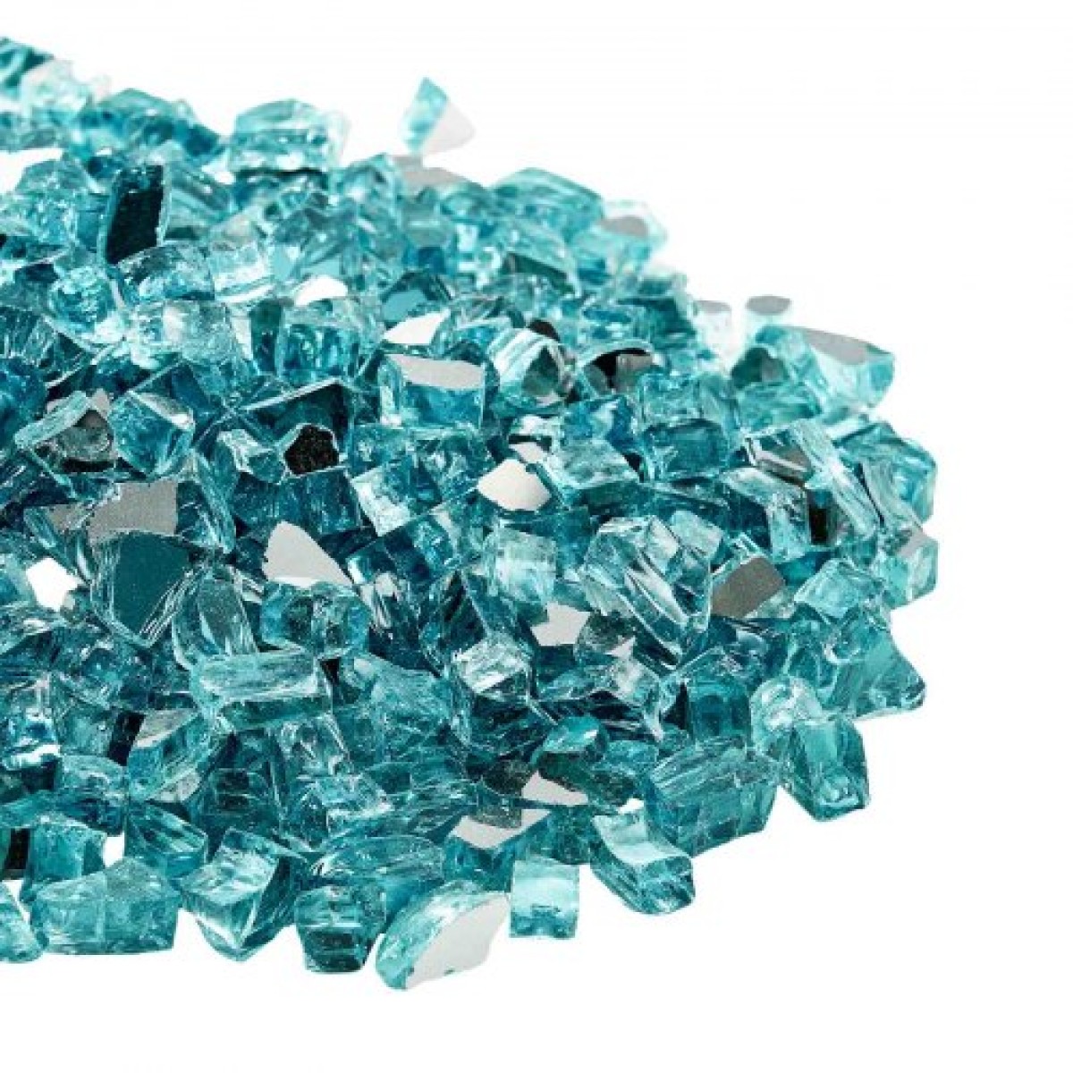 VEVOR Fire Glass, 10 LBS / 4,5 KG Βράχοι τζακιού ανθεκτικοί σε υψηλές θερμοκρασίες, 1/2 ίντσας / 12,7 mm Ανακλαστικός και χωρίς καπνό Firepit Glass Rock, High Luster Stone Landscaping for Fire Pit Table, Aqua Blue