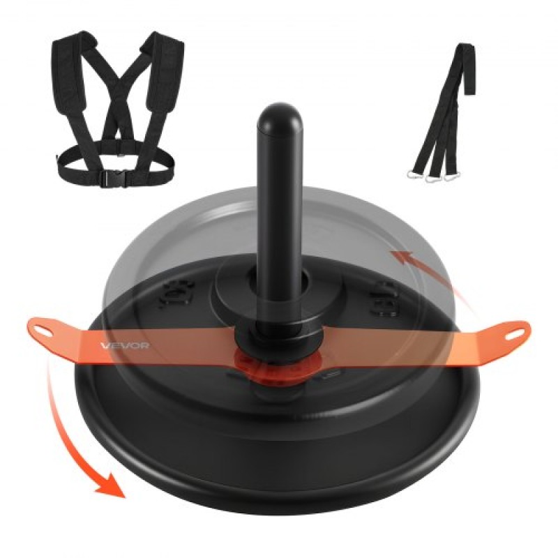 VEVOR Weight Sled, Steel Power Sled, Fitness Strength Training Sleds for Athletic Exercise Improvement Speed, Workout Fitness Equipment with Harness, Συμβατό με πλάκα βάρους 51 mm, πορτοκαλί & μαύρο