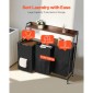 VEVOR 2 Tiers Laundry Sorter, Tall Laundry Hammper με μεταλλικό σκελετό και ξύλινο επιτραπέζιο, 3 Section Rolling Basket Organizer Storage με Ladder ράφια και 600D Oxford υφασμάτινες τσάντες για βρώμικα ρούχα