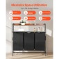 VEVOR 2 Tiers Laundry Sorter, Tall Laundry Hammper με μεταλλικό σκελετό και ξύλινο επιτραπέζιο, 3 Section Rolling Basket Organizer Storage με Ladder ράφια και 600D Oxford υφασμάτινες τσάντες για βρώμικα ρούχα