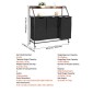 VEVOR 2 Tiers Laundry Sorter, Tall Laundry Hammper με μεταλλικό σκελετό και ξύλινο επιτραπέζιο, 3 Section Rolling Basket Organizer Storage με Ladder ράφια και 600D Oxford υφασμάτινες τσάντες για βρώμικα ρούχα