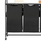 VEVOR 2 Tiers Laundry Sorter, Tall Laundry Hammper με μεταλλικό σκελετό και ξύλινο επιτραπέζιο, 3 Section Rolling Basket Organizer Storage με Ladder ράφια και 600D Oxford υφασμάτινες τσάντες για βρώμικα ρούχα