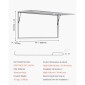 Παράθυρο παραχώρησης VEVOR 188x102cm, Παράθυρο σέρβις σκελετού από κράμα αλουμινίου για φορτηγό τροφίμων, παράθυρο σερβιρίσματος έως 85 μοιρών με τέντα πόρτα και γάντζο, ανθεκτικό στο νερό της βροχής για ρυμουλκούμενο παραχώρησης