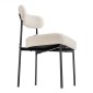 Σετ καρέκλες τραπεζαρίας VEVOR Boucle με 2, μοντέρνες καρέκλες Sherpa Accent Mid Century, Πλαϊνή καρέκλα με επένδυση για τραπέζι φαγητού, Λευκή τραπεζαρία κουζίνας που εξοικονομεί χώρο με κυρτή πλάτη και μαύρα μεταλλικά πόδια