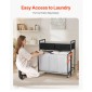 VEVOR 3 Section Laundry Sorter, Rolling Laundry Hammper με 2 συρτάρια, γάντζους & ρόδες, Rolling Basket Organizer Αποθήκευση με συρόμενους σάκους και ξύλινο επιτραπέζιο για βρώμικα ρούχα, μπάνιο