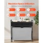 VEVOR 3 Section Laundry Sorter, Rolling Laundry Hammper με 2 συρτάρια, γάντζους & ρόδες, Rolling Basket Organizer Αποθήκευση με συρόμενους σάκους και ξύλινο επιτραπέζιο για βρώμικα ρούχα, μπάνιο