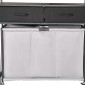 VEVOR 3 Section Laundry Sorter, Rolling Laundry Hammper με 2 συρτάρια, γάντζους & ρόδες, Rolling Basket Organizer Αποθήκευση με συρόμενους σάκους και ξύλινο επιτραπέζιο για βρώμικα ρούχα, μπάνιο