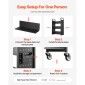 Καρότσι βιβλίων VEVOR Rolling Library, Χωρητικότητα 150 kg, 77 x 38 x 122 cm Καρότσι βιβλιοθήκης, Ράφια μονής όψης σε σχήμα V με ρόδες 76,2 mm που κλειδώνουν, φορτηγό βιβλίου για ράφια σπιτιού γραφείου και σχολείου, Μαύρο