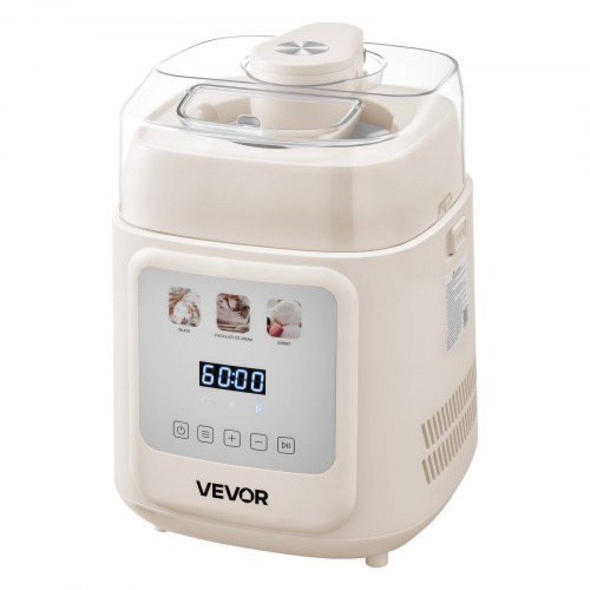 Αυτόματη παγωτομηχανή VEVOR Upright με ενσωματωμένο συμπιεστή, 1L Μηχανή παγωτού χωρίς προκαταψύξη & παγωτομηχανή γιαουρτιού, Ηλεκτρική μηχανή σορμπέ 4 τρόπων, παγωτομηχανή συμπιεστή για το σπίτι