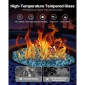 VEVOR Fire Glass, 20 LBS / 9 KG Βράχοι τζακιού ανθεκτικοί σε υψηλή θερμοκρασία, 1/2 ίντσας / 12,7 mm Reflective & Smokeless Firepit Glass Rock, High Luster Stone Landscaping for Fire Pit Table, Aqua Blue
