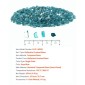 VEVOR Fire Glass, 20 LBS / 9 KG Βράχοι τζακιού ανθεκτικοί σε υψηλή θερμοκρασία, 1/2 ίντσας / 12,7 mm Reflective & Smokeless Firepit Glass Rock, High Luster Stone Landscaping for Fire Pit Table, Aqua Blue