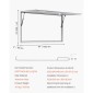 Παράθυρο παραχώρησης VEVOR 152x92 cm, Παράθυρο σέρβις σκελετού από κράμα αλουμινίου για φορτηγό τροφίμων, παράθυρο σερβιρίσματος μέχρι 85 μοιρών με τέντα πόρτα και γάντζο, ανθεκτικό στο νερό της βροχής για τρέιλερ παραχώρησης