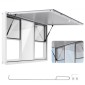 Παράθυρο παραχώρησης VEVOR 152x92 cm, Παράθυρο σέρβις από κράμα αλουμινίου για φορτηγό τροφίμων, παράθυρο σερβιρίσματος με βάση μέχρι 85 μοίρες με 6 συρόμενα παράθυρα, τέντα πόρτα και γάντζο μεταφοράς, για ρυμουλκούμενα παραχώρησης