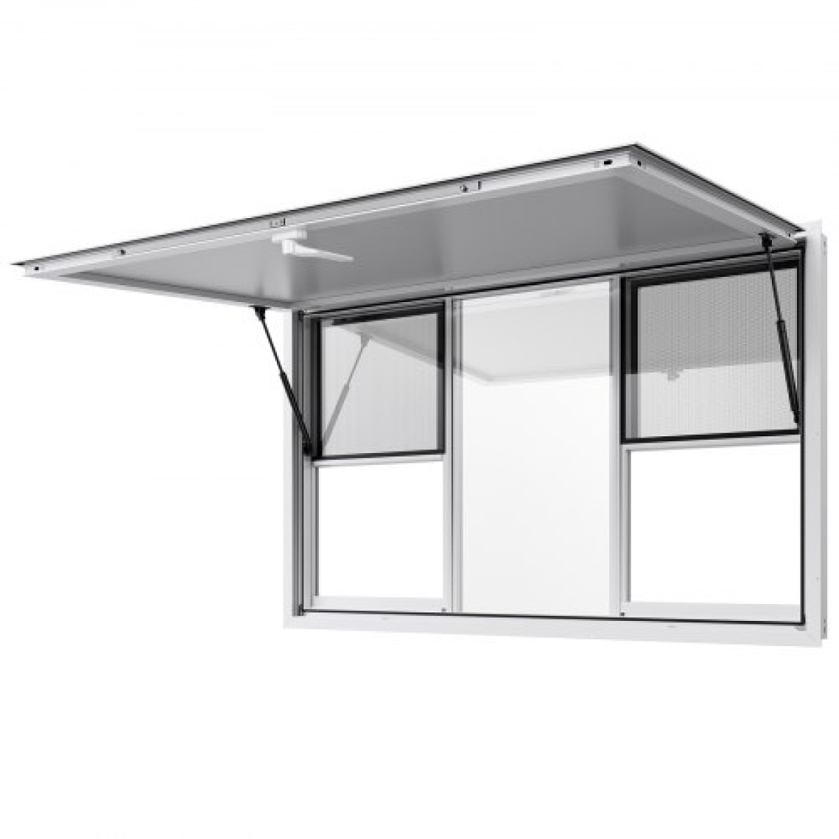 Παράθυρο παραχώρησης VEVOR 152x92 cm, Παράθυρο σέρβις από κράμα αλουμινίου για φορτηγό τροφίμων, παράθυρο σερβιρίσματος με βάση μέχρι 85 μοίρες με 6 συρόμενα παράθυρα, τέντα πόρτα και γάντζο μεταφοράς, για ρυμουλκούμενα παραχώρησης