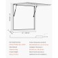 Παράθυρο παραχώρησης VEVOR 92x92 cm, Παράθυρο σέρβις σκελετού από κράμα αλουμινίου για φορτηγό τροφίμων, παράθυρο σερβιρίσματος έως 85 μοιρών με τέντα πόρτα και γάντζο, ανθεκτικό στο νερό της βροχής για ρυμουλκούμενα παραχώρησης