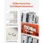 Καρότσι βιβλίων VEVOR Rolling Library, Χωρητικότητα 150 kg, 97 x 51,5 x 122,5 cm Καρότσι βιβλιοθήκης, Ράφια διπλής όψης σε σχήμα W με 76,2 mm που κλειδώνουν τροχούς, φορτηγό βιβλίων για ράφια σπιτιού γραφείου και σχολείου, Λευκό