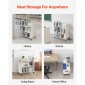Καρότσι βιβλίων VEVOR Rolling Library, Χωρητικότητα 150 kg, 97 x 51,5 x 122,5 cm Καρότσι βιβλιοθήκης, Ράφια διπλής όψης σε σχήμα W με 76,2 mm που κλειδώνουν τροχούς, φορτηγό βιβλίων για ράφια σπιτιού γραφείου και σχολείου, Λευκό