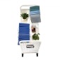 Καρότσι βιβλίων VEVOR Rolling Library, Χωρητικότητα 150 kg, 97 x 51,5 x 122,5 cm Καρότσι βιβλιοθήκης, Ράφια διπλής όψης σε σχήμα W με 76,2 mm που κλειδώνουν τροχούς, φορτηγό βιβλίων για ράφια σπιτιού γραφείου και σχολείου, Λευκό