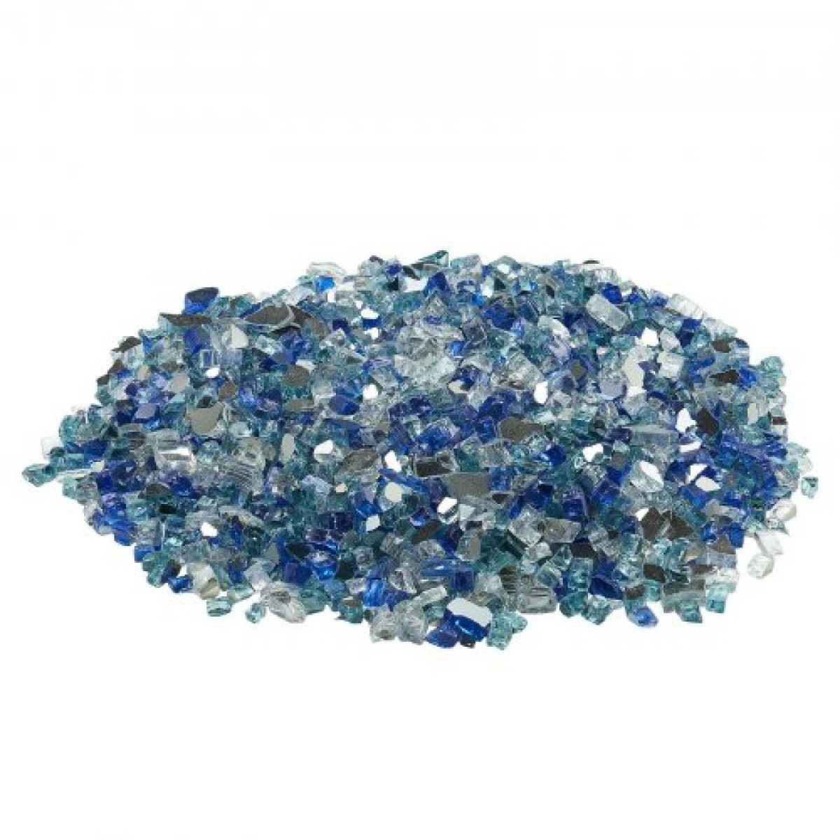 VEVOR Fire Glass, 10 LBS / 4,5 KG Τζάκι Rocks, 1/2-Inch / 12,7 mm Reflective Firepit Glass Rock, High Luster & Smokeless Stone Landscaping for Fire Pit table, Cobalt Blue + Aqua Blue + Clear