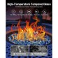 VEVOR Fire Glass, 10 LBS / 4,5 KG Τζάκι Rocks, 1/2-Inch / 12,7 mm Reflective Firepit Glass Rock, High Luster & Smokeless Stone Landscaping for Fire Pit table, Cobalt Blue + Aqua Blue + Clear