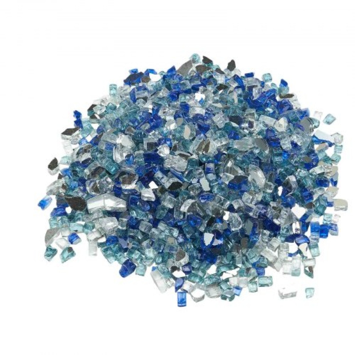 VEVOR Fire Glass, 10 LBS / 4,5 KG Τζάκι Rocks, 1/2-Inch / 12,7 mm Reflective Firepit Glass Rock, High Luster & Smokeless Stone Landscaping for Fire Pit table, Cobalt Blue + Aqua Blue + Clear