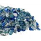 VEVOR Fire Glass, 10 LBS / 4,5 KG Τζάκι Rocks, 1/2-Inch / 12,7 mm Reflective Firepit Glass Rock, High Luster & Smokeless Stone Landscaping for Fire Pit table, Cobalt Blue + Aqua Blue + Clear