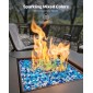 VEVOR Fire Glass, 10LBS / 4,5KG Smokeless & Fireplace Rocks, 3/4-Inch / 19,05 mm Reflektive Firepit Glass Bead, High Luster Stone Landscaping for Fire Pit Table, Cobalt Blue + Caribbean Blue + Clear